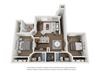 2 Bed 2 Bath 3D Floor Plan A 2 Bed 2 Bath 3D Floor Plan A